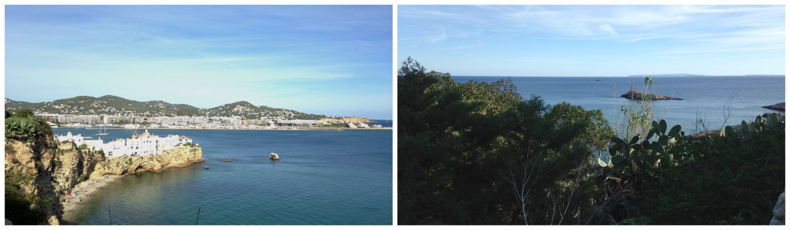 The view from Ibiza town onto the sea